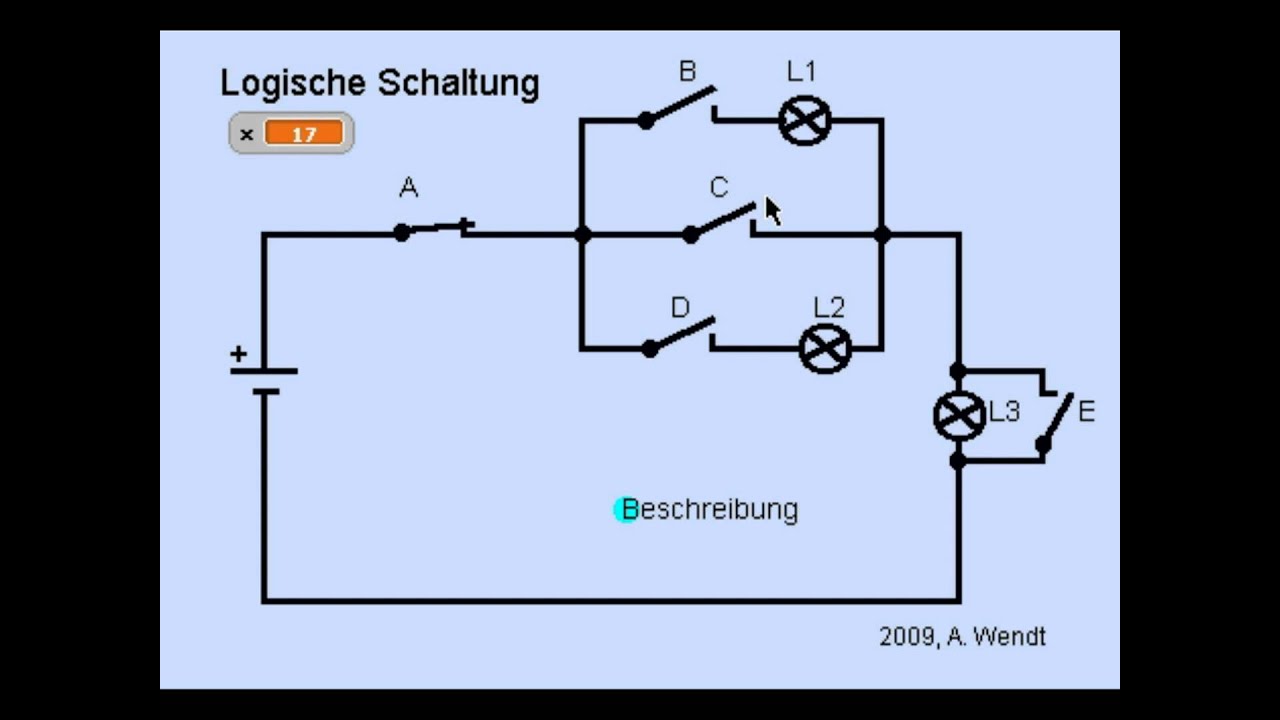 Schaltung mit Glühlampen und Tastern - YouTube