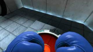 TF2 Heavy in Portal test chamber