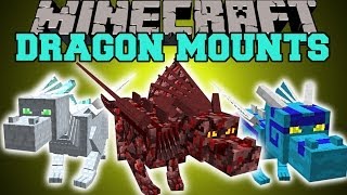 Minecraft: DRAGON MOUNTS (RIDE AETHER, GHOST, FIRE, ICE, WATER, & FOREST DRAGONS!) Mod Showcase