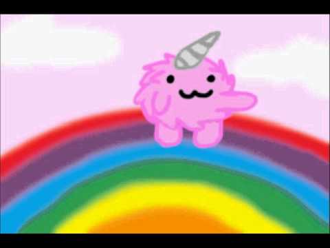 pink fluffy unicorns dancing on rainbows plush