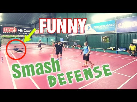 FUNNY-MEN'S DOUBLE BADMINTON SMASH , DEFENSE | lyechailon badminton