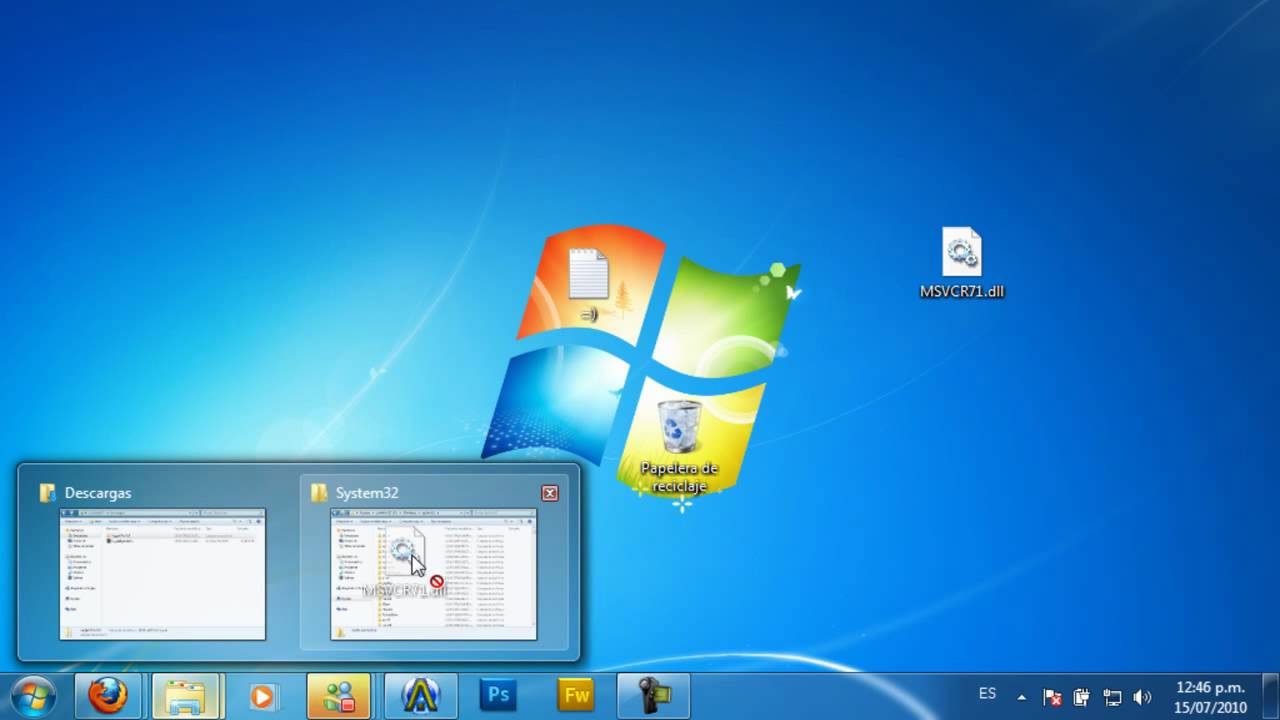 descargar msvcr71.dll para windows 7