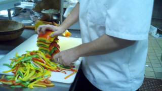 How To Julienne 15 Whole Bell Peppers In One Minute Youtube