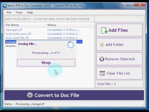 How to Convert format of MS Word Files from RTF to DOC - YouTube