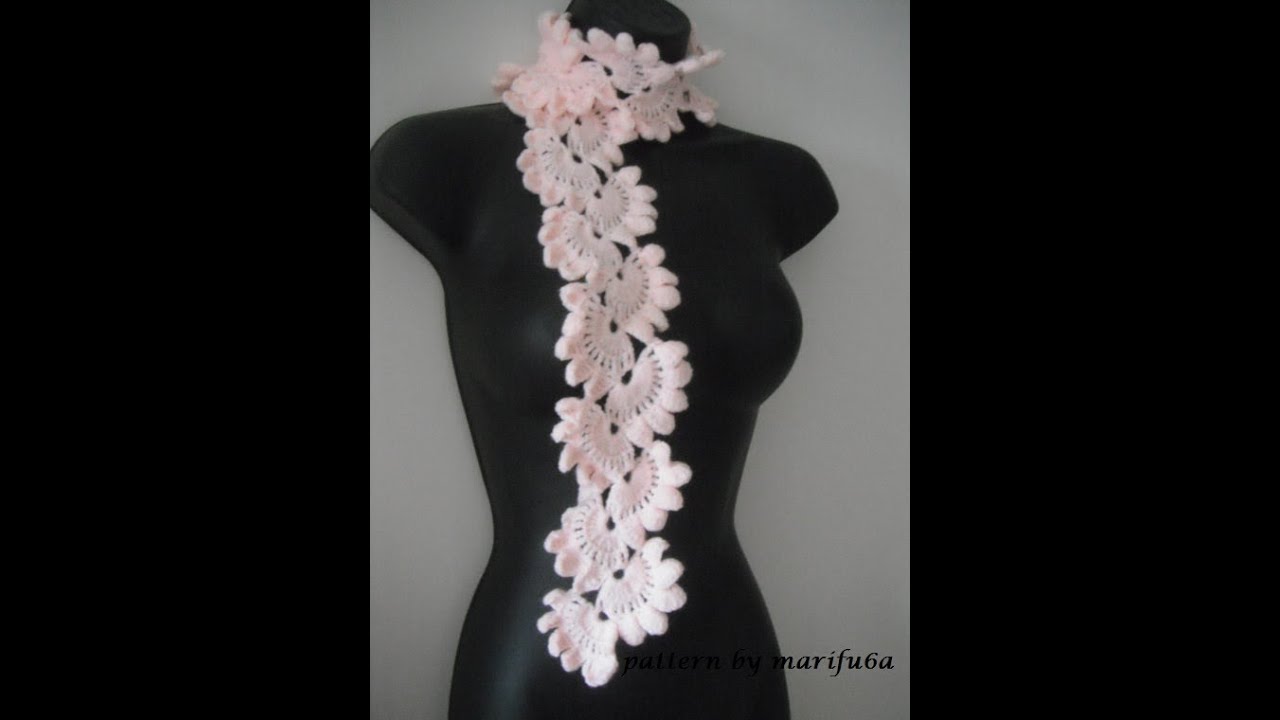 ... to crochet pink scarf free pattern,tutorial for beginners - YouTube