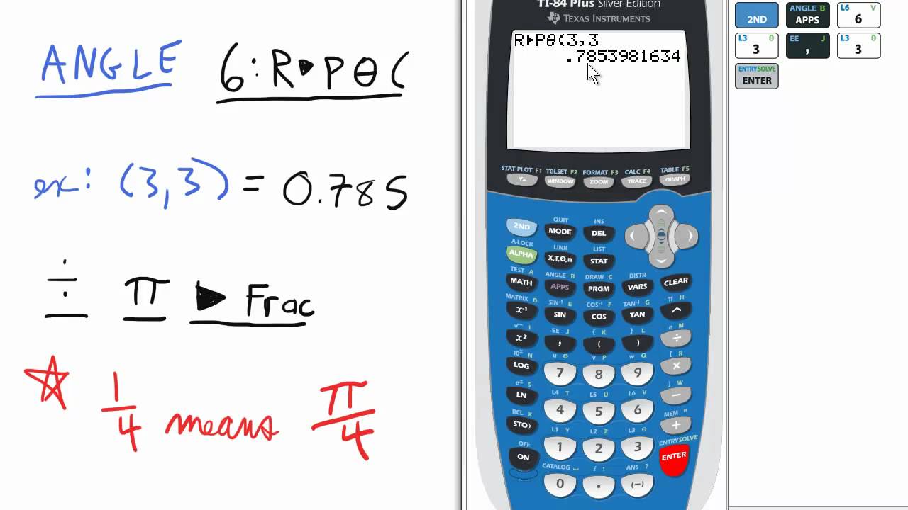 Convert Rectangular Coordinate to Polar Radians (theta) TI 84 ...