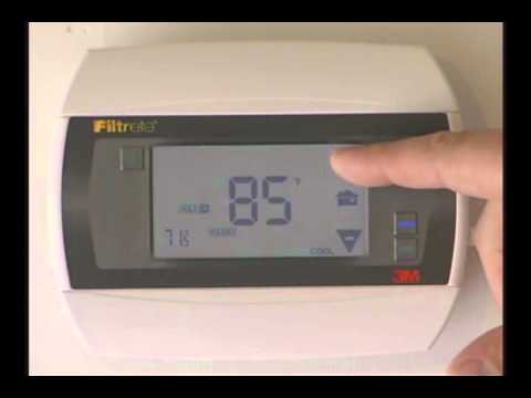 Filtrete 3M50 How to put the thermostat in manual mode. - YouTube