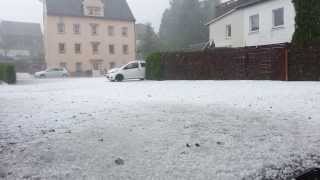 UNWETTER HAGEL IM AUGUST ÜBERSCHWEMMUNG CHAOS IN WITTGENSDORD 06.08.2013 TEIL 2