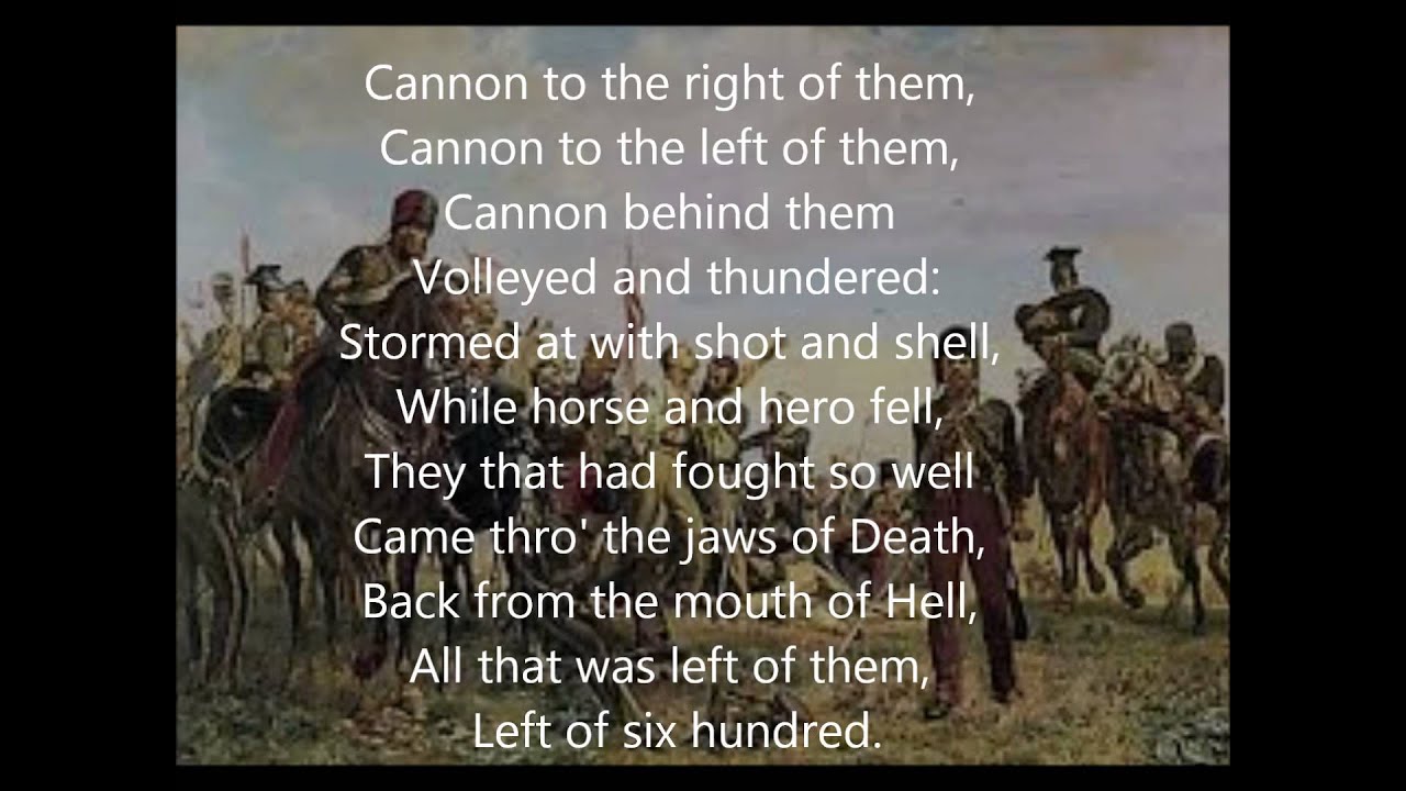 the charge of the light brigade meaning stanza by stanza