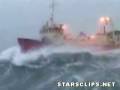 Boat in a huge storm at sea