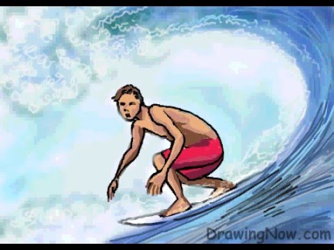 How to Draw a Surfer - YouTube