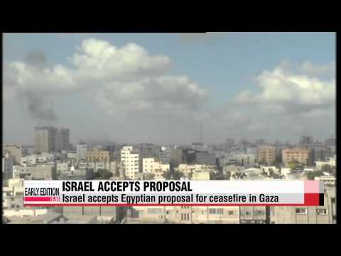 Israel has accepted Egypt\'s proposal for a ceasefire in a week-long conflict between Israel and Hamas.
The Israeli security cabinet met early Tuesday morning and released a statement that said it had accepted the truce, effective as of 9 a.m. local time.
The Hamas militant group, which controls Gaza,... has yet to respond to Egypt\'s proposal, however its armed wing has rejected it,... calling it a \