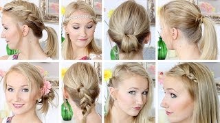 10 Frisuren in 8 Minuten - Schnell & Einfach - Mittellanges Haar