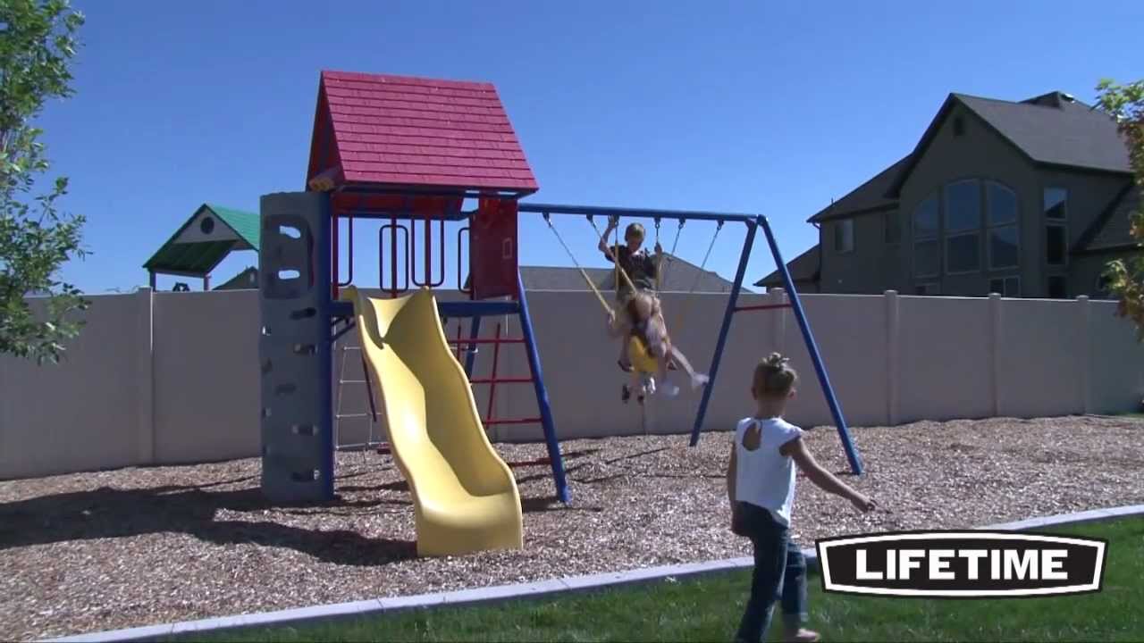 Lifetime Heavy-Duty Playset with Clubhouse (Model 90137) - YouTube