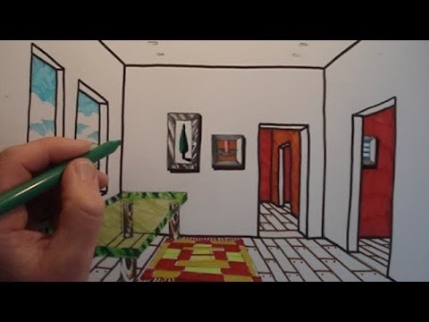 How To Draw A Room with One Point Perspective - YouTube
