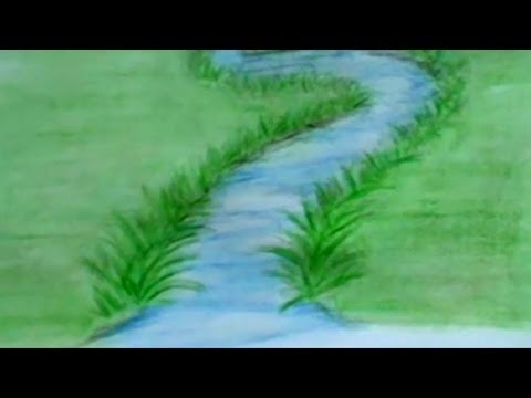 How To Draw A River With Colored Pencils: Lesson 3 - YouTube