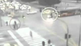 Idiot Making U Turn Taken Out By Bus CCTV