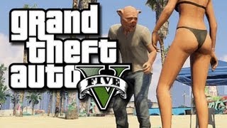 GTA 5 Funny Gameplay Moments! #4 - How to be Creepy and Train Battles! (GTA V Gameplay)