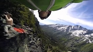 Intense Wingsuit Fly-By Comes Close To Mountain