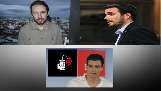 Pablo Iglesias y Alberto Garzón ridiculizan a Pedro Sánchez (PSOE)