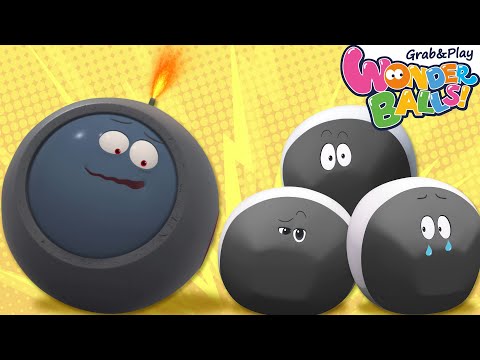 Giant Crazy Ball vs Crayon Balls | Squishy Wonderballs | Funny Cartoons for Kids