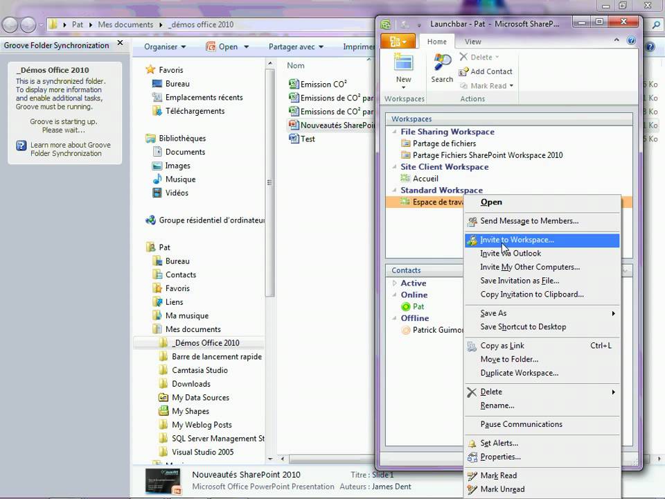 SharePoint Workspace 2010 2 Shared Folder - YouTube