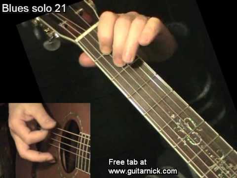 Blues solo 21 - flatpicking + TAB! Acoustic guitar lesson, learn to ...