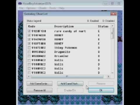 pokemon crystal clear cheat codes