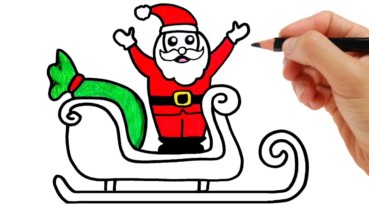 How to Draw a Santa's Sleigh ðŸŽ„ðŸŽ… Christmas Tutorial. 