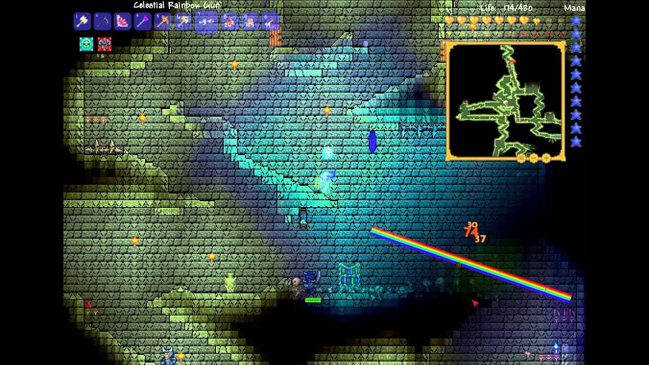 Terraria 1.2 Guide Hallowed Key, Chest, and Rainbow Gun YouTube