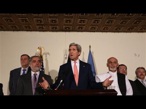 U.S. Secretary of State John Kerry announced that after meeting with Afghanistan\'s rival presidential candidates, an agreement to audit the June 14 runoff election votes was reached. Photo: AP

Subscribe to the WSJ channel here:
http://bit.ly/14Q81Xy

Visit the WSJ channel for more video:
https://www.youtube.com/wsjdigitalnetwork
More from the Wall Street Journal:
Visit WSJ.com: http://online.wsj.com/home-page

Follow WSJ on Facebook:
http://www.facebook.com/wsjlive
Follow WSJ on Google+: https://plus.google.com/+wsj/posts
Follow WSJ on Twitter: https://twitter.com/WSJLive
Follow WSJ on Instagram: http://instagram.com/wsj
Follow WSJ on Pinterest: http://www.pinterest.com/wsj/
Follow WSJ on Tumblr: http://www.tumblr.com/tagged/wall-street-journal