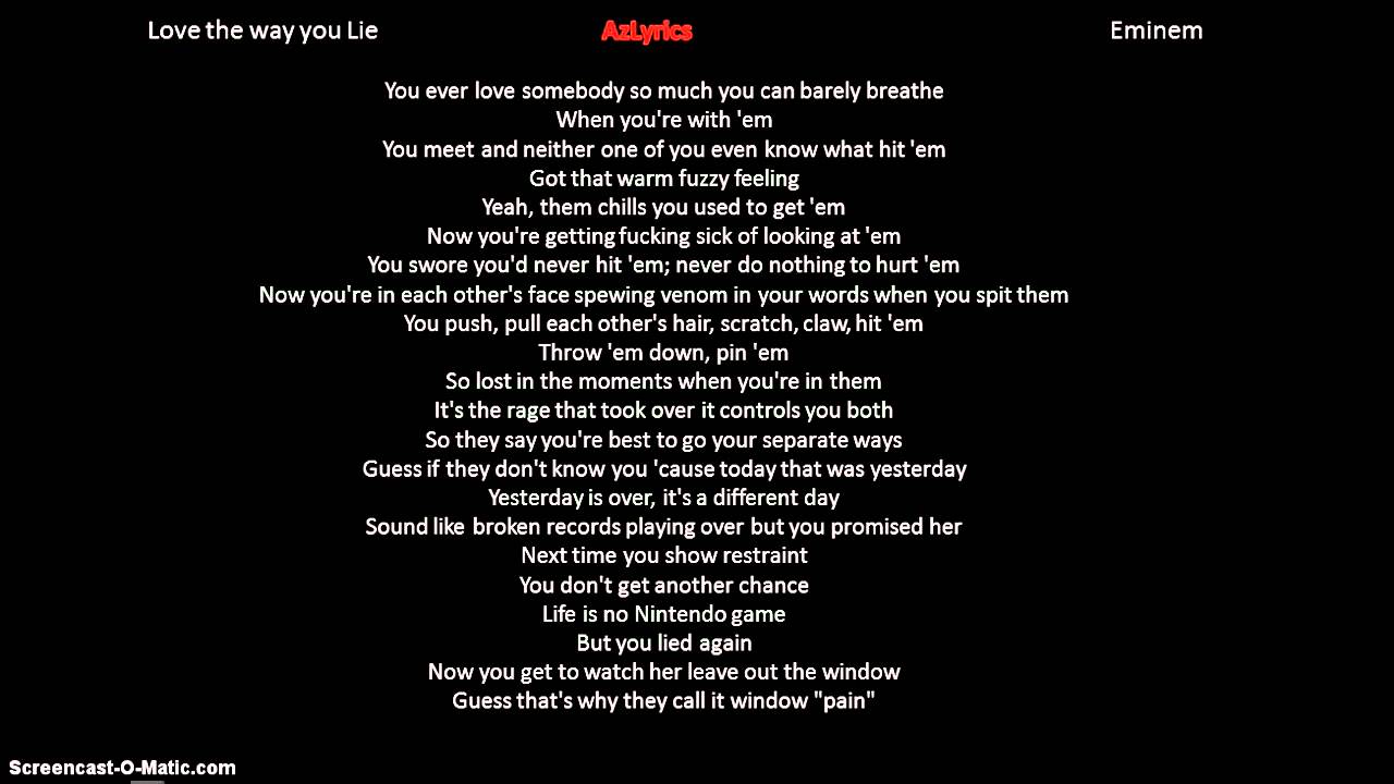 Eminem Azlyrics | eminem ft rihanna love the way you lie lyrics azlyrics Eminem Azlyrics | eminem ft rihanna love the way you lie lyrics azlyrics