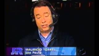 BORIS CASOY E MAURICIO TORRES CHAMANDO PARA A TRANSMISSÃO DO FUTEBOL DA RECORD EM 19/10/2005