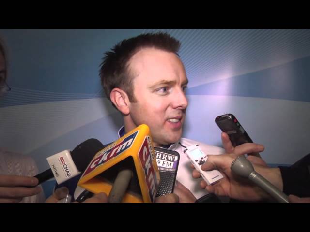 2011 Ford World Men's Curling Championship - Draw 11 Media Scrum