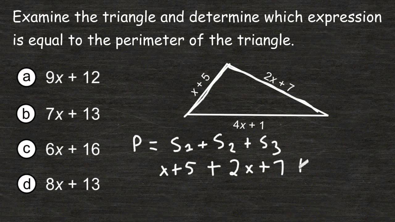 Writing An Expression Representing The Perimeter Of A Triangle - YouTube