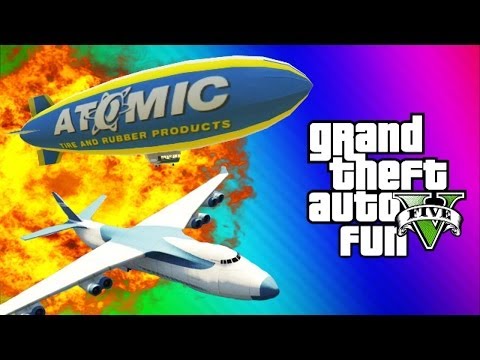 GTA 5 Online Glitches & Mods - Tank Teleport Glitch, Cargo Plane, Blimp Fun (GTA 5 Funny Moments)