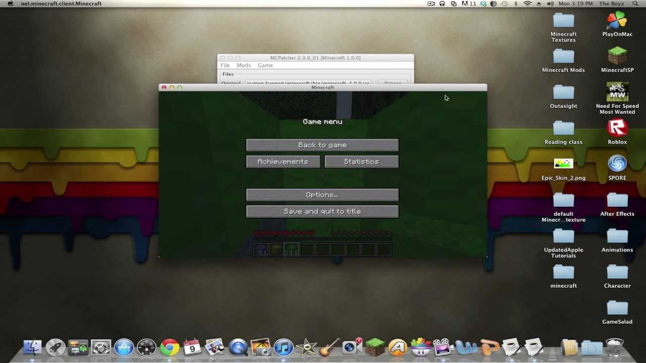 ... mods on minecraft 1.0.0 using mcpatcher. Mac and Windows - YouTube