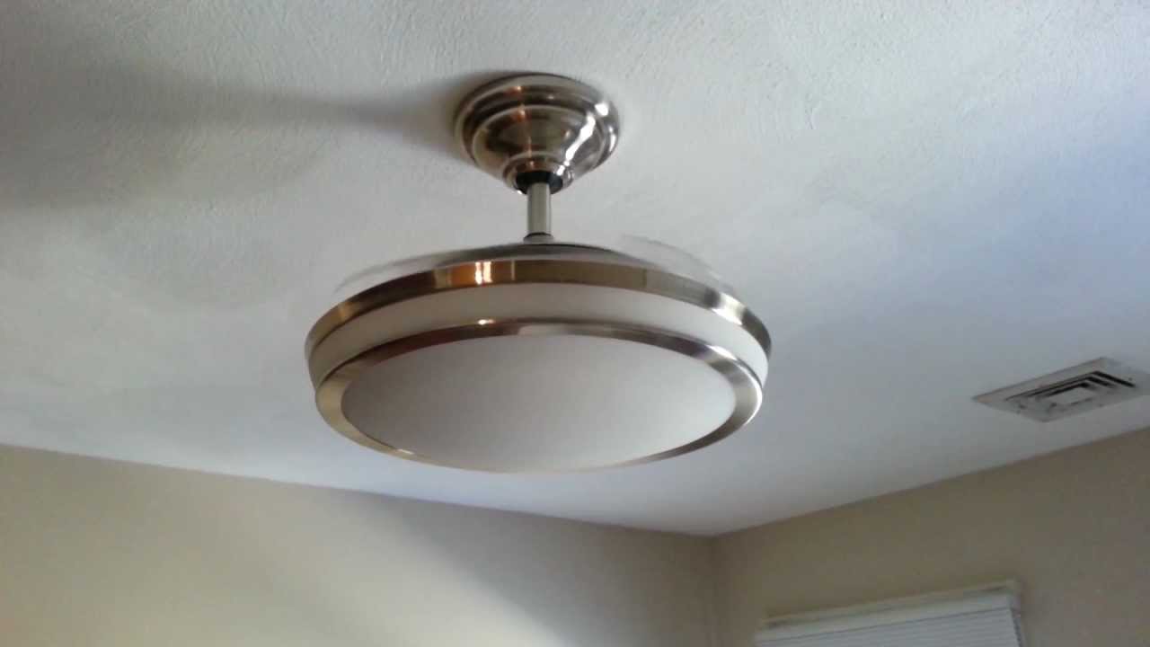 Ceiling fan with retractable blades - YouTube