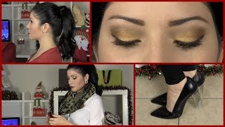 ❆ Llegó la Navidad! Maquillaje, Peinado y Outfit| Dorado, Rojo y Animal Print ❆