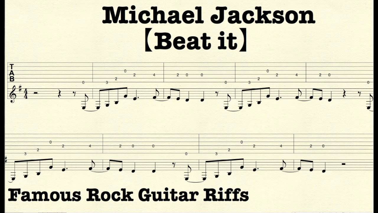 Famous Rock Guitar Riffs with TABs【Beat it】Micheal Jackson - YouTube