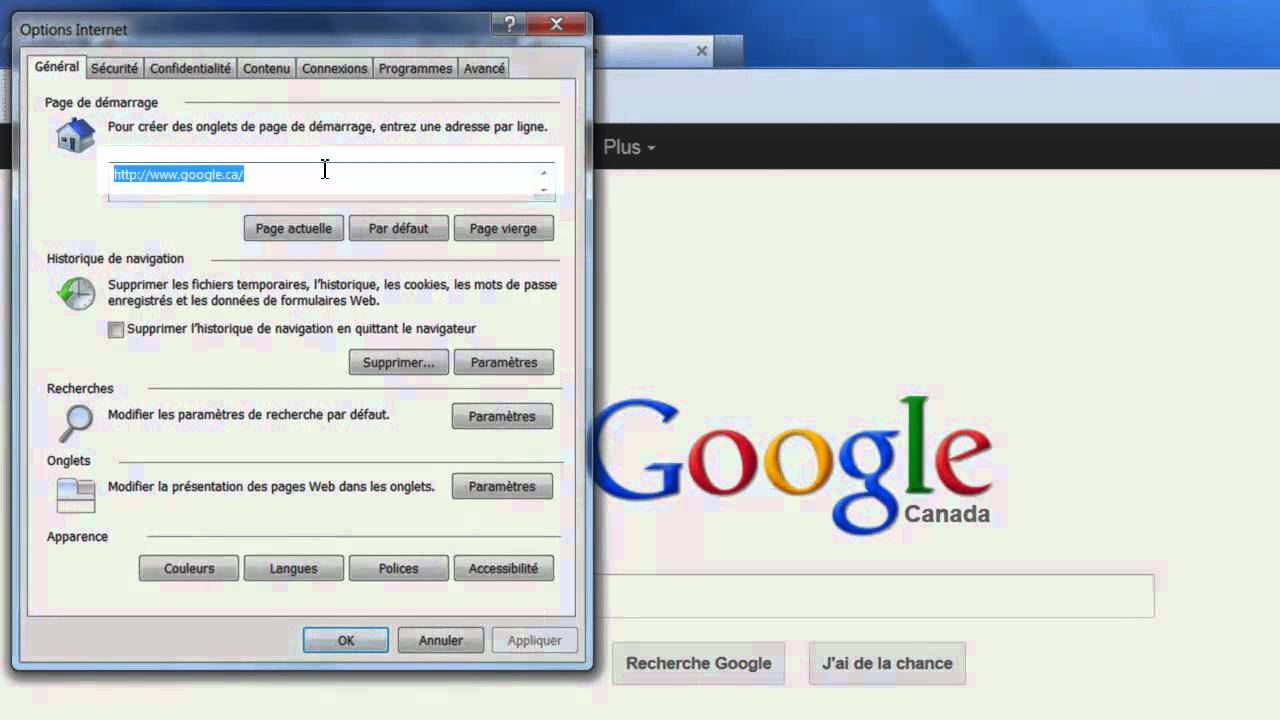 Définir Google comme page d'accueil.mp4  YouTube
