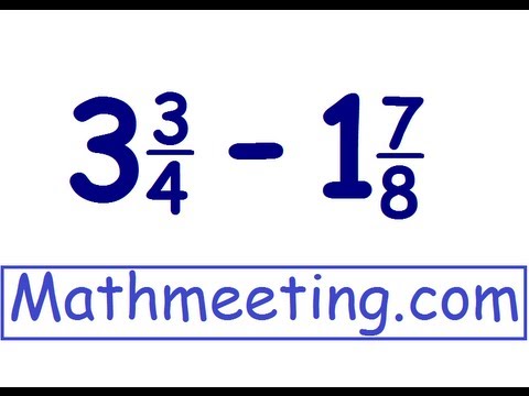 Subtracting mixed numbers - YouTube