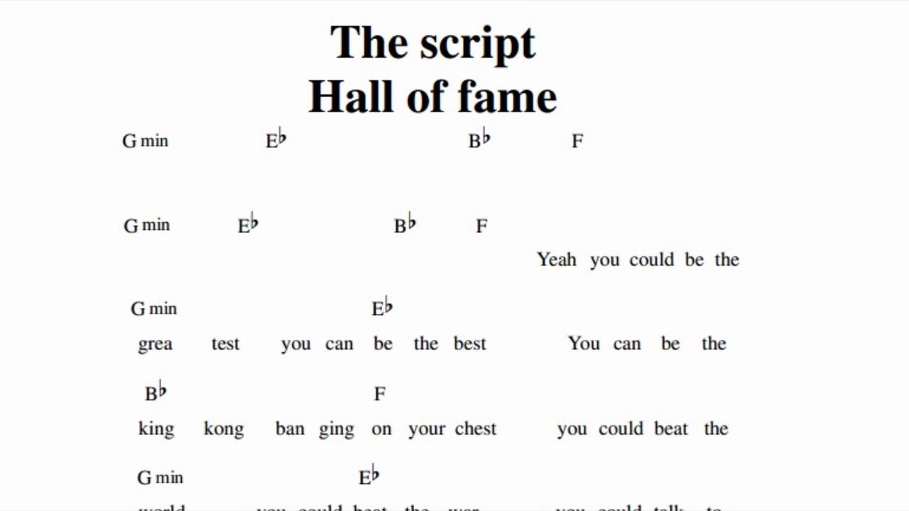 The script - hall of fame - Guitar Chords - YouTube