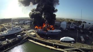 Yacht Fire M/V Polar Bear, San Diego Calif.