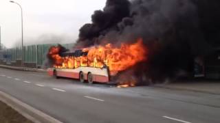 Pożar autobusu Gdańsk Karczemki 13.02.2014