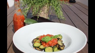 Tomatensalsa mit Auberginen & Zucchini / Antipasti / Grillen / Vorspeise / vegan