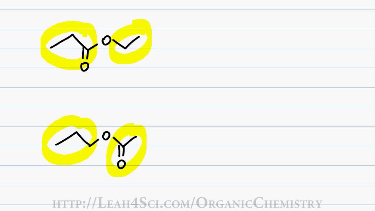 Naming Esters - Organic Chemistry IUPAC Naming by Leah4sci - YouTube