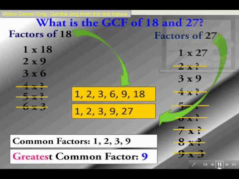 Math homework help greatest common factor