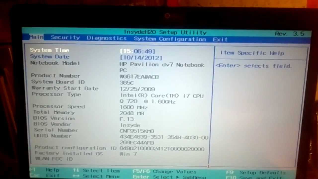insydeh20 setup utility hp not showing hdd in boot order
