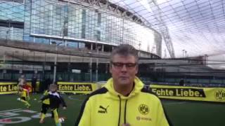 Erste Station der BVB Evonik Fußballschule auf der AIDA: Wembley, London!